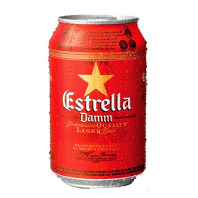 lata de cerveza estrella damm