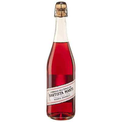 botella de lambrusco rosado